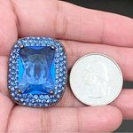 J.O.A. Boyce Blue Stone Cushion Cut Pavé Statement Cocktail Ring Size 6 Photo 8