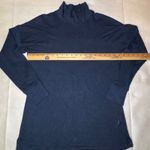 L.L.Bean Womens SoftFlex Blue Mock Neck Pullover Long Sleeve Thumb Hole Tunic Top Photo 7