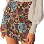 SheIn Floral Jacquard Mini Skirt Lined Size Small Photo 0