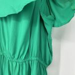 NEW Audrey Lane Green Flouncy Dress Defined Waist Cold Shoulder Size 3X Photo 2