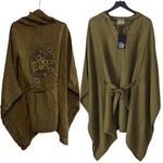 Fleetwood Mac Custom Linen Lace Up Dolman Hooded Tunic Size S New with Tag OOAK Green Photo 1