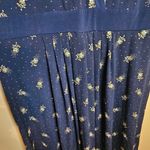 Croft & Barrow  XXL Yellow And Navy Blue Floral Three Quarter Sleeve Wrap Dress Photo 6