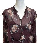 Intermix  100% silk body mini brown floral dress NWT Photo 3