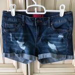 Wax Jean Dark Blue Short Distressed Denim Jean Shorts Jr’s Sz S Like New Photo 0
