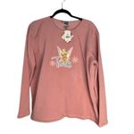 Disney  Tinkerbell Pink Fleece Long Sleeve Sweatshirt Top Women's Large Photo 7