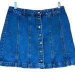 Forever 21 Blue Denim Mini Jean Skirt Snap Front Photo 0