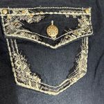 Zco Jeans  Dk Wash Bootcut Contrast Stitching, Bling Flap Pocket w/Button Size 16 Photo 2