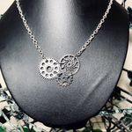 Steampunk Silver Gears Necklace New Photo 4
