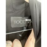 Toccin Black Now Tie Neck Zip Back Long Sleeve Modest Women 0 Dress Dark Peasant Photo 5