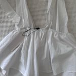 ZARA  Deep V-Neck Blouse Bow Tie Straps Photo 4