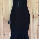 Lulus NWT  Stun Like Me Black Bodycon Trumpet Hem Midi Dress Mermaid Size XS Photo 3