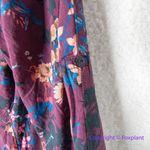 TOLANI burgundy floral shift dress roll shirt, women size 1X‎ Red Photo 4