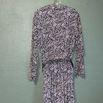 Vintage belted shirt dress paisley print Leslie Fay Monochrome Abstract Dress Black Size XL Photo 8
