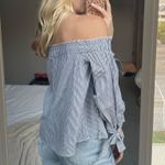 off the shoulder top Blue Photo 2