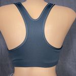 Nike Dri-Fit Sports Bra Size XS White Swoosh Teal Dark Sage Green Pullover Photo 3