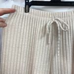 Women's beige soft ribbed pull on drawstring high waisted lounge pajama pants M Size M Photo 1