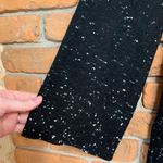 Loft V-Neck Sweater Womens XS Black Speckled Knit Long Sleeve Pullover Keyhole Photo 2