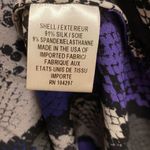 Milly Silk Purple And Black Snake Print Long Sleeve Blouse Photo 4