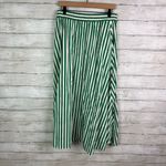 Madewell  Poplin Midi Skirt Stripe Size Medium Photo 6