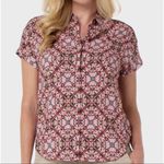 Liverpool NWT  rolled sleeve abstract blouse xs Photo 0