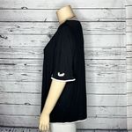 Cable & Gauge Woman NWT Size 3X Black w/ Ivory Piping Viscose Knit Top Blouse Photo 1