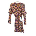 Topshop NEW  Rose Ruffled Long Sleeve Mini Wrap Dress Floral Spring Size 6 Photo 2