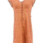 Vtg Y2K Calvin Klein Jeans Corduroy Babydoll Dress Sz 1 Cottagecore Microfloral Orange Photo 0