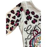 NWT Gil Santucci M L Mini Dress One Shoulder Sheath Stretch Jersey Tiger Ivory White Size L Photo 4