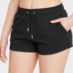 Auden Women’s Fleece Shorts Black Large Photo 0