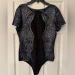 Affliction  Isadora Diamonds Bodysuit Women’s Black Size Small Photo 3