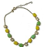 J. Crew green and yellow rhinestone statement necklace Photo 1