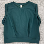 Halara Womens Green Crew Neck Sleeveless Cropped Yoga Gym Top Size Medium Photo 0