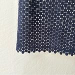 Karl Lagerfeld  Navy Blue White Eyelet Tank Top Blouse Size 6 Photo 1