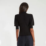 NWT BILLIE OFFICIAL LINDSEY PUFF SLEEVE BLACK TURTLENECK SWEATER Size M Photo 2