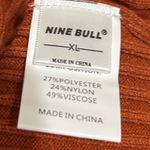 Nine Bull Womens Turtleneck Sweater XL Rust Cable Knit Minimalist Cozy Parisian Orange Photo 7
