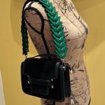 Black Faux Leather and Suede Handbag Photo 0