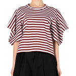 Pennyblack European Striped Printed Crewneck Trumpos Sleeves T Photo 0