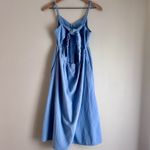 Universal Threads Universal Thread Sleeveless Button Front A-Line Midi Tie Back Blue Dress Sz Med Photo 6