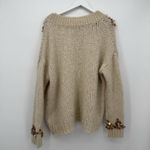 ZARA  Cream Brown Oversized Sequin Sweater Mohair Wool Size Medium Photo 10