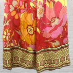 Hale Bob Silk Floral Boho Shift Dress S – Coral Pink Yellow Resort Photo 10