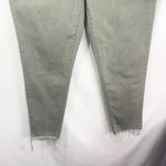 Lane Bryant Plus Size 18W Jeans Green Super Stretch Mid Rise Ankle Raw Hem 741 Photo 3