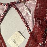 Free People  NWT Sweet Talker Floral Mini Dress S Wine Maroon Open Back Romantic Photo 8