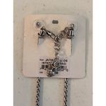 Brighton Pearl Braided Reversible Silver Tone Jewelry Necklace Earings Photo 5