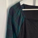 J.Crew Women’s Black Square-neck top with plaid sleeves New with Tag Sz S Photo 2