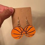 Handmade NWT Wooden Basketball Styled Dangle Earrings Photo 0