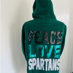 MICHIGAN STATE UNIVERSITY COLLEGE BLING HOODIE JACKET Green Size M Photo 1