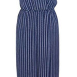 She & Sky Navy Print Wide Leg Jumpsuit NWT Size Large Preppy Navy Jumpsuit Photo 0