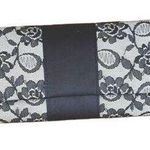 Moda International Elegant Black White Floral Lace Clutch Cocktail Party Bag Photo 0