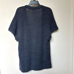 Garnet Hill  Cardigan Sweater Women’s Small Oversized Sleeveless Open Front Blue Photo 2