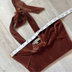Verge Girl  Halter Tank Top velvet crop womens Brown (size 6) party vacation Photo 4